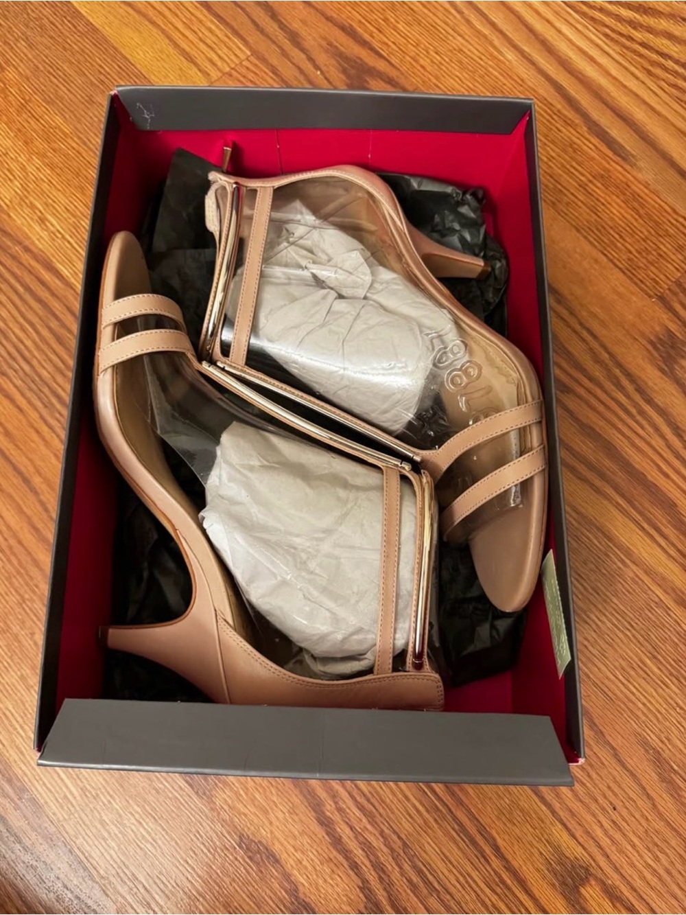 Women’s Nude T-Strap Kitten Heel Sandals - Picture 3 of 5